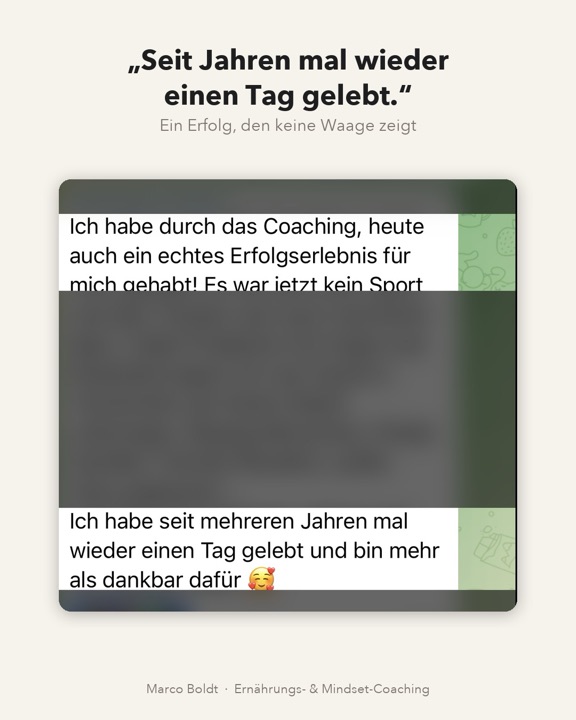 Nachricht: seit Jahren mal wieder einen Tag gelebt