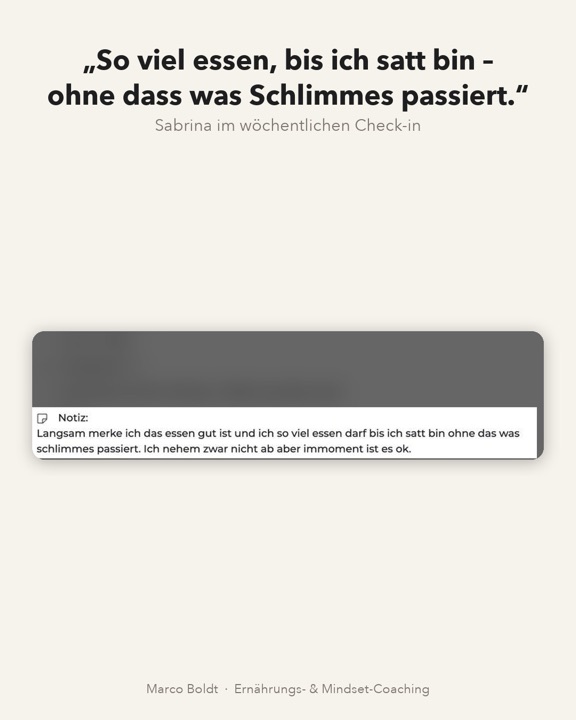 Nachricht: essen, bis ich satt bin